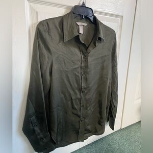 H&M Olive Green Button-Up Shirt